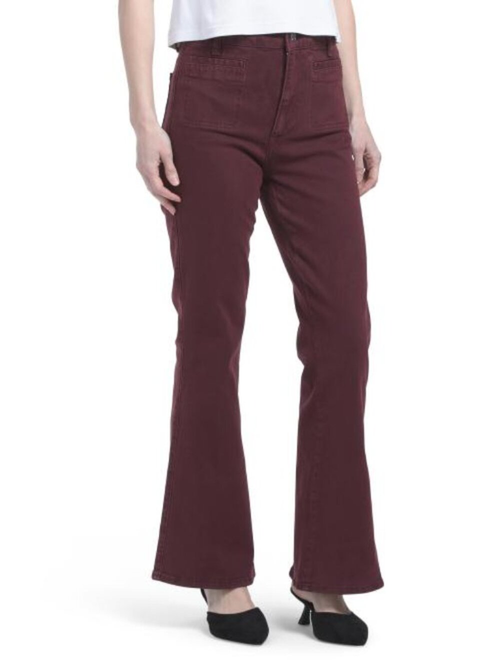 PAIGE Marlow Skimmer Flare Jeans With Welt Pockets